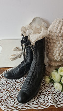 ANCIENNES BOTTINES FEMME 1900 NOIR CUIR
