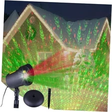 Christmas Laser Lights Outdoor Projector, Waterproof Red and Green Star Tree 
