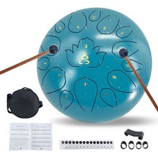 Rain Drum for Outside Garden, 12 Inches 15 Notes Tongue Drum,C Major