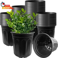60 Pack 1 Gallon Flexible Plant Nursery Pots,Black Plastic Plant Pots with Holes