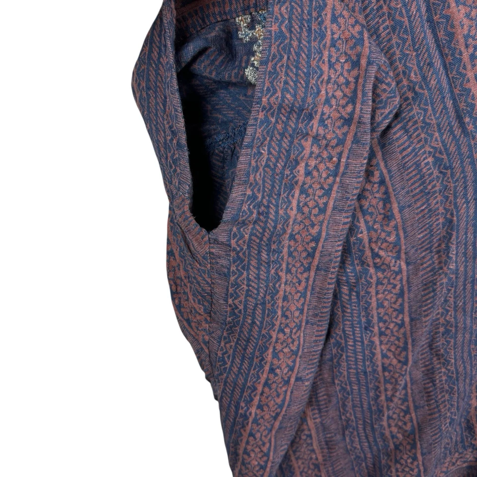 Túnica Free People Tribal Beat Noyal Boho Bordada Caftán Cuello en V Talla M Foto 4 de 4