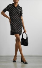 GUCCI LAME GG JACQUARD POLO DRESS 2022 Collection by Alessandro Michele Size Med