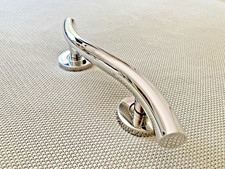 Wave 14" Polished Stainless Steel Grab Bar by Mid Century Modern