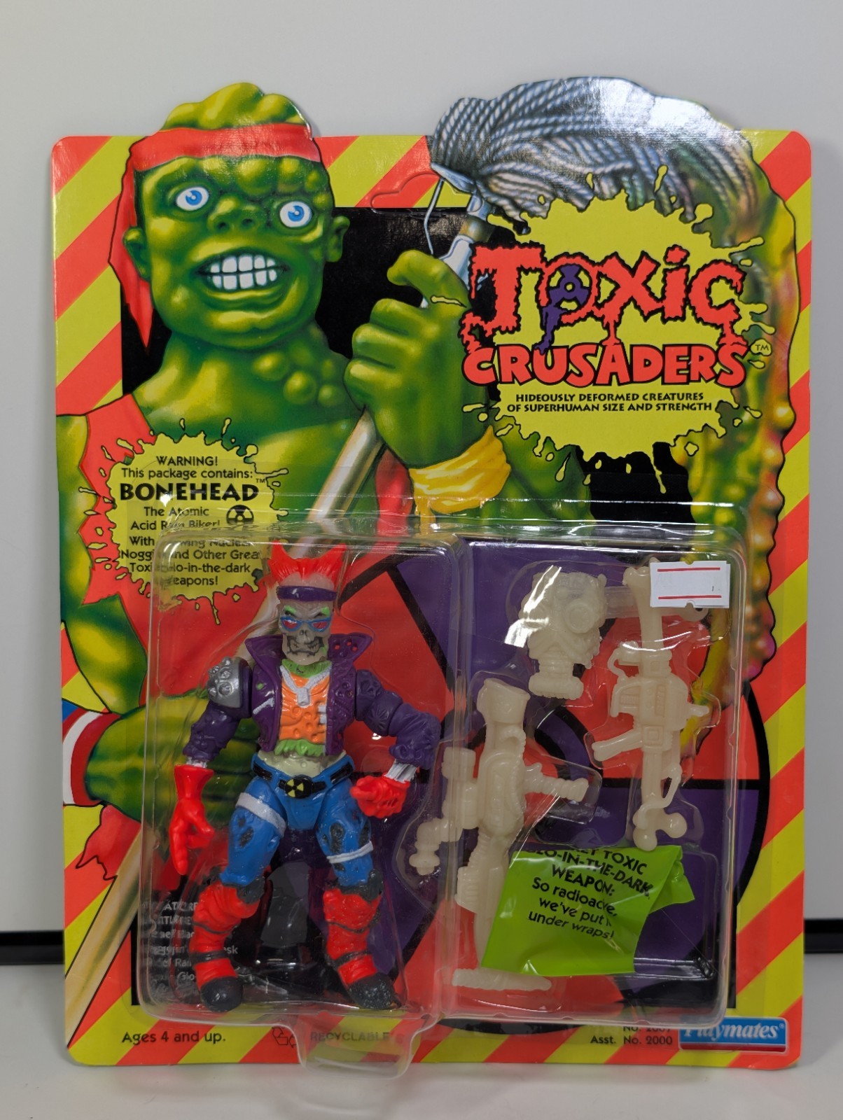 1991 Playmates Toxic Crusaders Bonehead Action Figure MOC Unpunched New Sealed