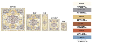 Bohemian Runner Rug - 2 ft. x 8 ft, Ivory, Indoor Area Rug with Bordered Desi... - Picture 7 of 8