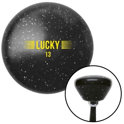 Yellow Luck 13 Black Retro Metal Flake Shift Knob w/ M16x1.5 Insert Shifter