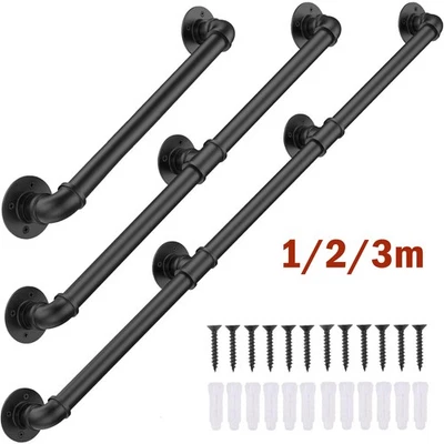 Metal Handrail Stair Rail Grab Balustrade Staircase Banister Installation Kit UK