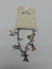 Disney Tinkerbell 5 Charms Bracelet Silver Tone New In Package Vtg Mickey Goofy