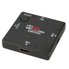 Square Box 3-Port HDMI Switcher 3 in 1 out 1080p 3D For PS3, PC, DV, DLP Video M