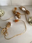 Beautiful Vintage Set Of 3 Brass Candlestick Electric Lamps w/crystal shades  — photo 9