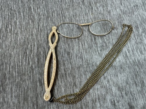Antique Lorgnette Folding Glasses Society 1/10 12k Gold Gilled Ornate Victorian - Picture 4 of 23