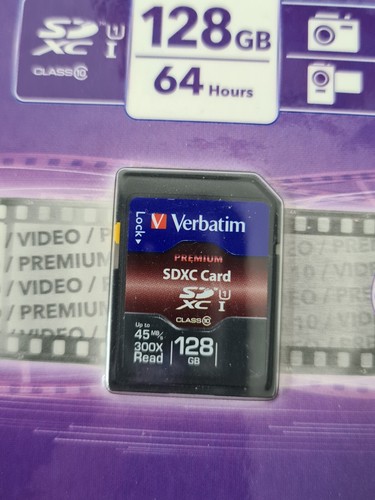 Verbatim Premium SDXC Card 128GB 45MB/s Read Speed Class 10 *New* Tracked - Picture 2 of 5