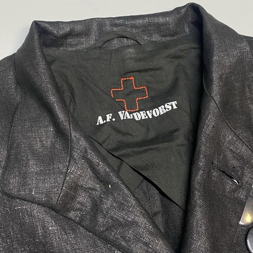af vandevorst Vintage Wax Linen Avantgarde Steam Punk Blazer Jacket M/38 Archive - Picture 3 of 18