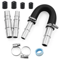 626-001 Upgrade Aluminum Engine Heater Core Bypass Kit with 5/8" 3/4" Hose Fi...