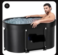 XL Cryotherapy Oval Insulated Tub For Cold Plunge PVC Portable Black BRAND NEW