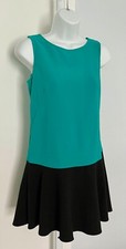 Ann Taylor Loft Petites Sleeveless Green and Black Dress Size 0P
