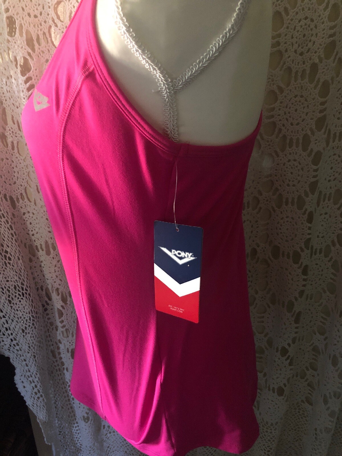 Pony Top Donna Poly Tessuto Stoppino Secco Colore Rosa Tg M