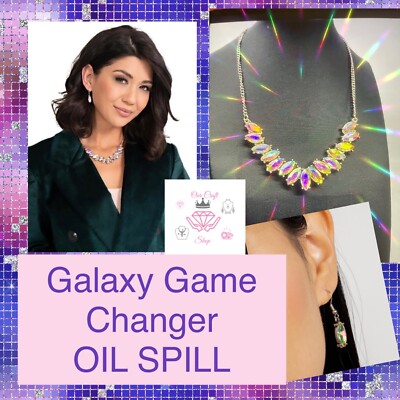 Galaxy Game Changer - IRIDESCENT Multi Necklace    Paparazzi ~ Pastel Oil Spill