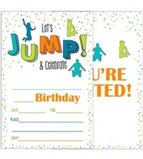 Let's Jump  Celebrate Birthday Invitations - 20 Invitations And Envelopes - New