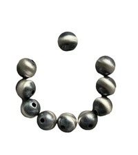 925 Sterling Silver  Navajo Style  10mm Pearl Seamless Loose Beads Lot of 10