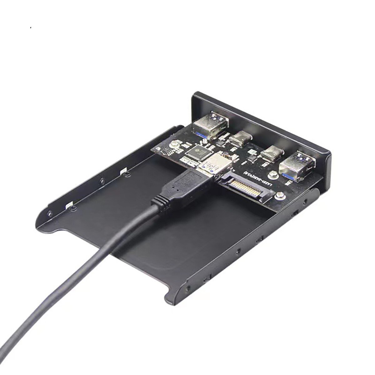 3.5'' 2 USB3.0 A Hub + HD Audio To 20Pin Header Floppy Front Drive Panel 1 X Front Panel 4 X Screw Black