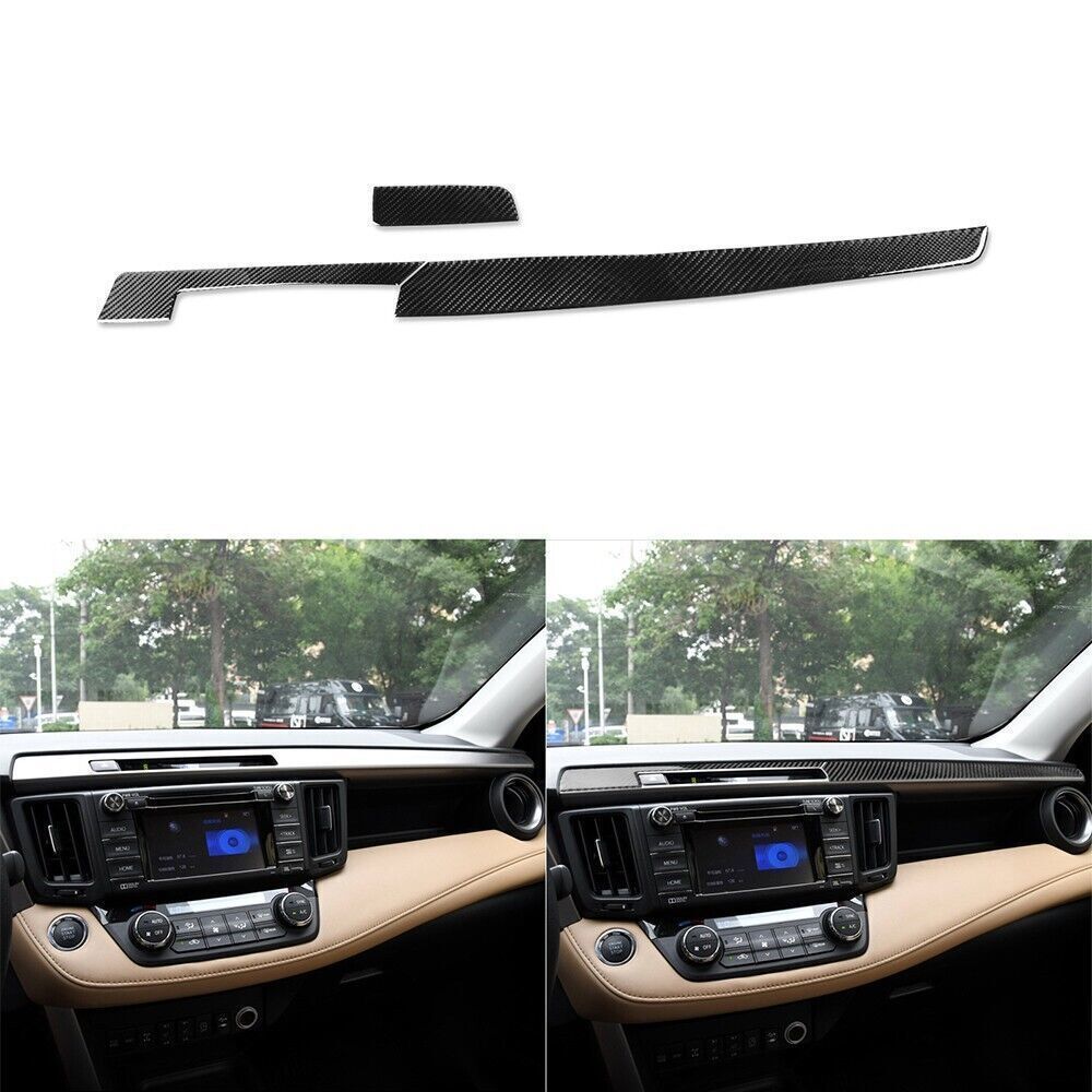 Real Carbon Fiber Center Console Dashboard Panel Cover For Toyota