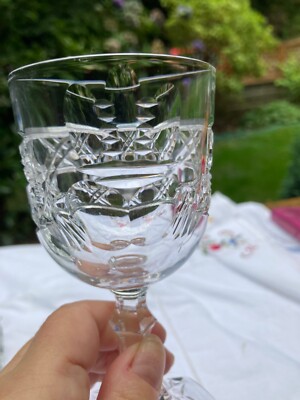 6er Set CONNEMARA KELTISCHER KRISTALL Claddagh MUSTER Weinglas handgeschliffen signiert