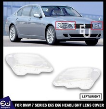 PAIR L+R HEADLIGHT LENS COVER SHELL FOR BMW E65 E66 LCI 7 SERIES 2005-2008