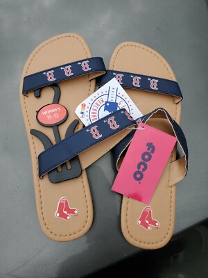 Boston Red Sox-MLB Women’s sized 11-12 or 5-6 Sandals/Flip Flops-By FOCO 