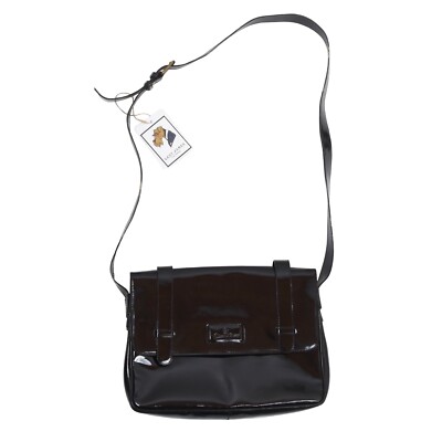 ETIENNE AIGNER Schultertasche Purse Lackleder Leather Vintage Made in Italy Schw