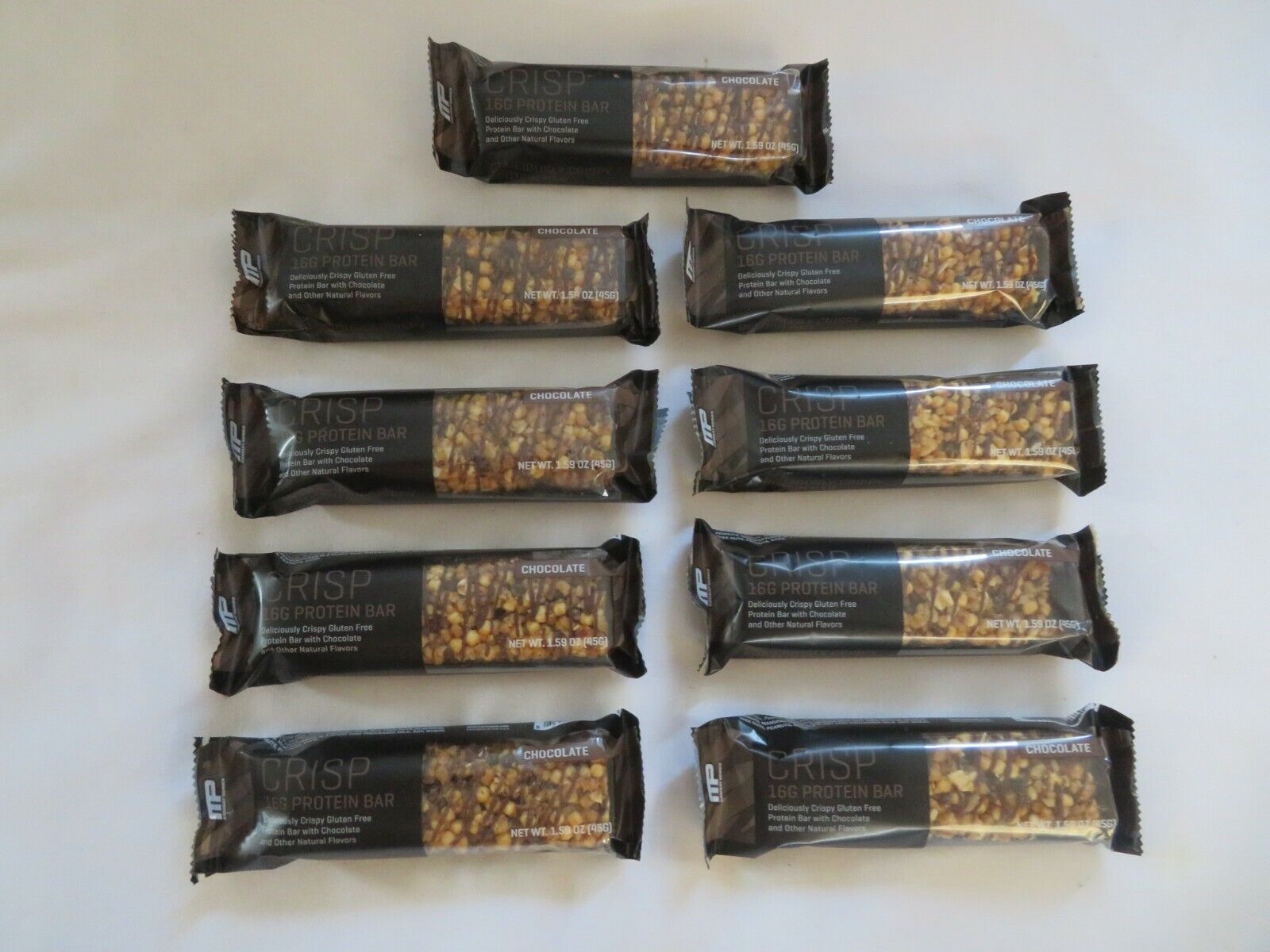 (9) MP MusclePharm Combat Series Crisp Protein Bars 1.59 Oz Each Chocolate @N