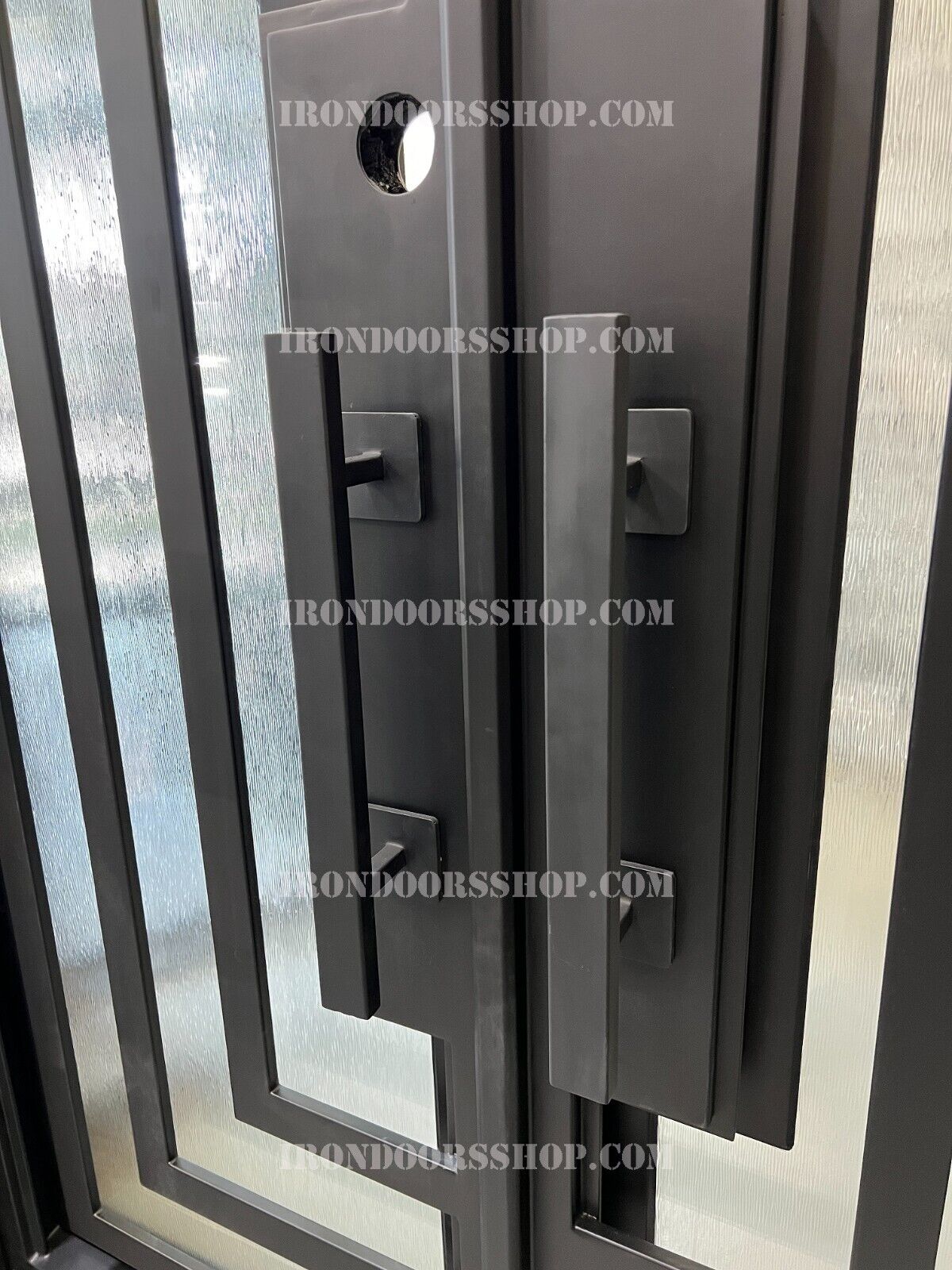 Santiago Modern double steel door with operable glasses Right hand in stock