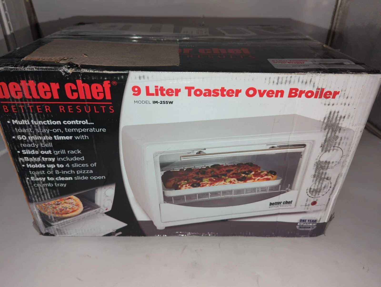 Better Chef Basic 9 Liter Toaster Oven Broiler 4 Slice Model IM-255W White