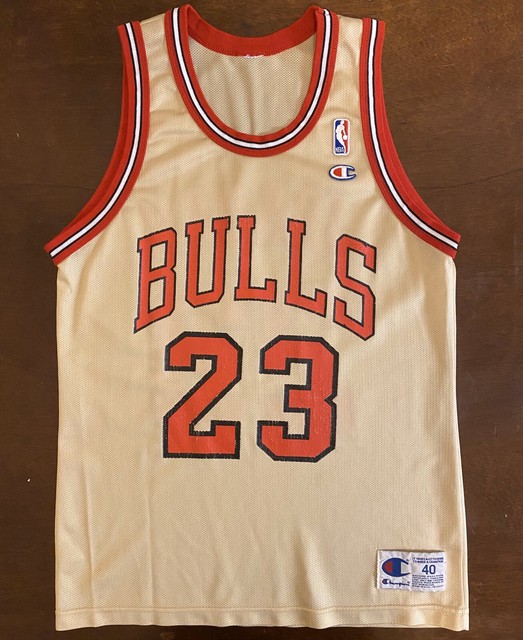 Vintage Champion NBA Chicago Bulls Michael Jordan Gold Basketball