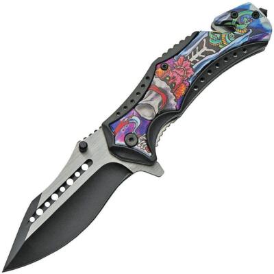New China Made Linerlock A/O Scarecrow Skull 300474