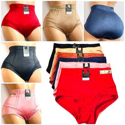 Lot 3-6 High Waisted Briefs Panties Tummy Control Underwear 2 Pocket Travel Save