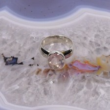 Rosenquarz Ring, 925er Silber, Edelsteinring (20994), rosa, facettiert