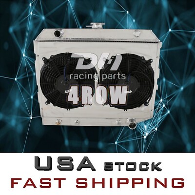 DH#374 4 Rows Alu Radiator&Shroud&Fan 68-74 For Dodge Challenger/Charger/Coronet