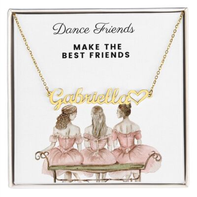 Dance Friends Make The Best Friends Personalized Name Necklace With Heart