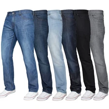 Mens Regular Fit Jeans Straight Leg Denim Trousers Kruze Big King All Waist Size