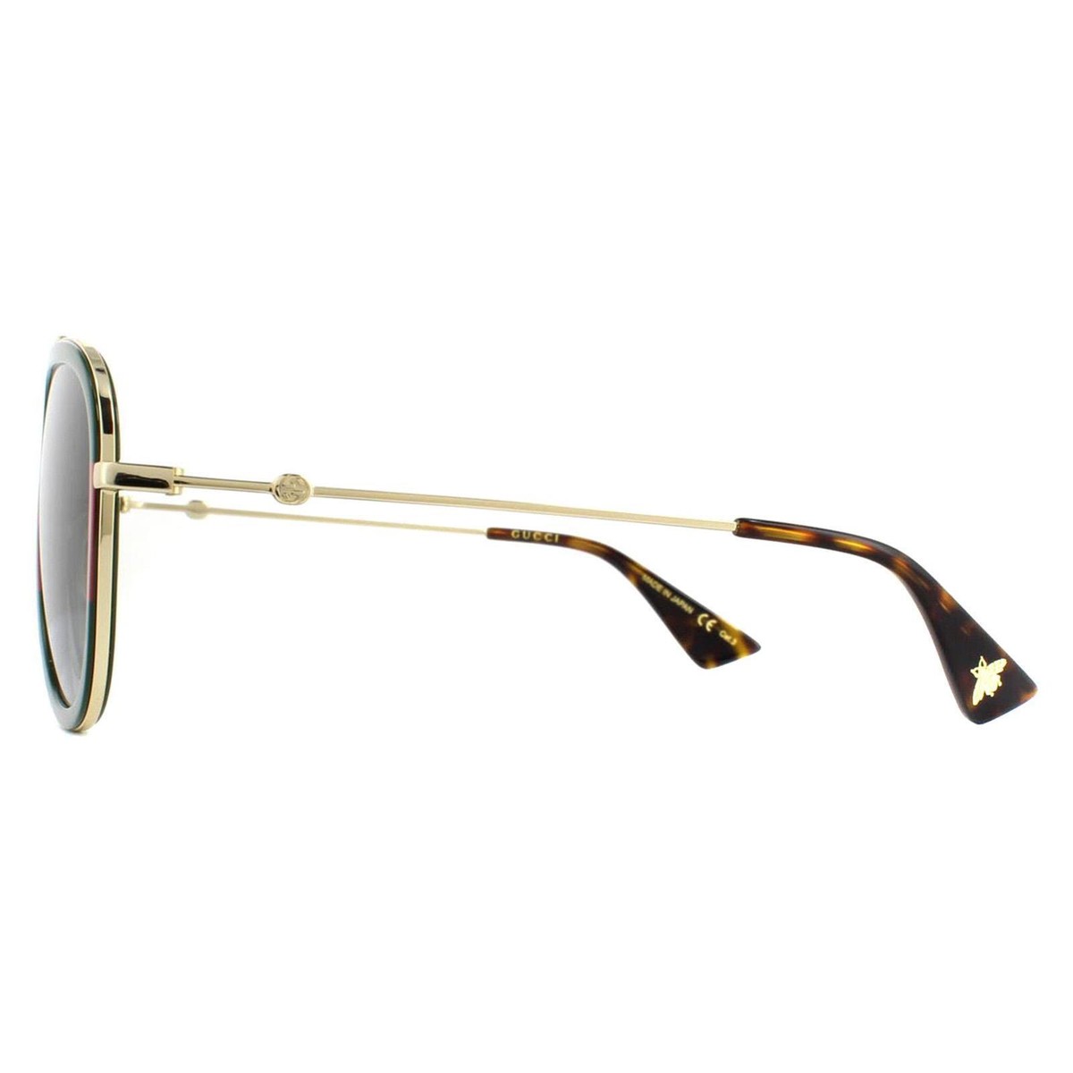 Gucci Sunglasses GG0062S 003 Gold Green Red Green Gradient 