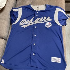 Los Angeles Dodgers Jersey Large 42-44 Button-down Blue MLB Dynasty Series 22x30