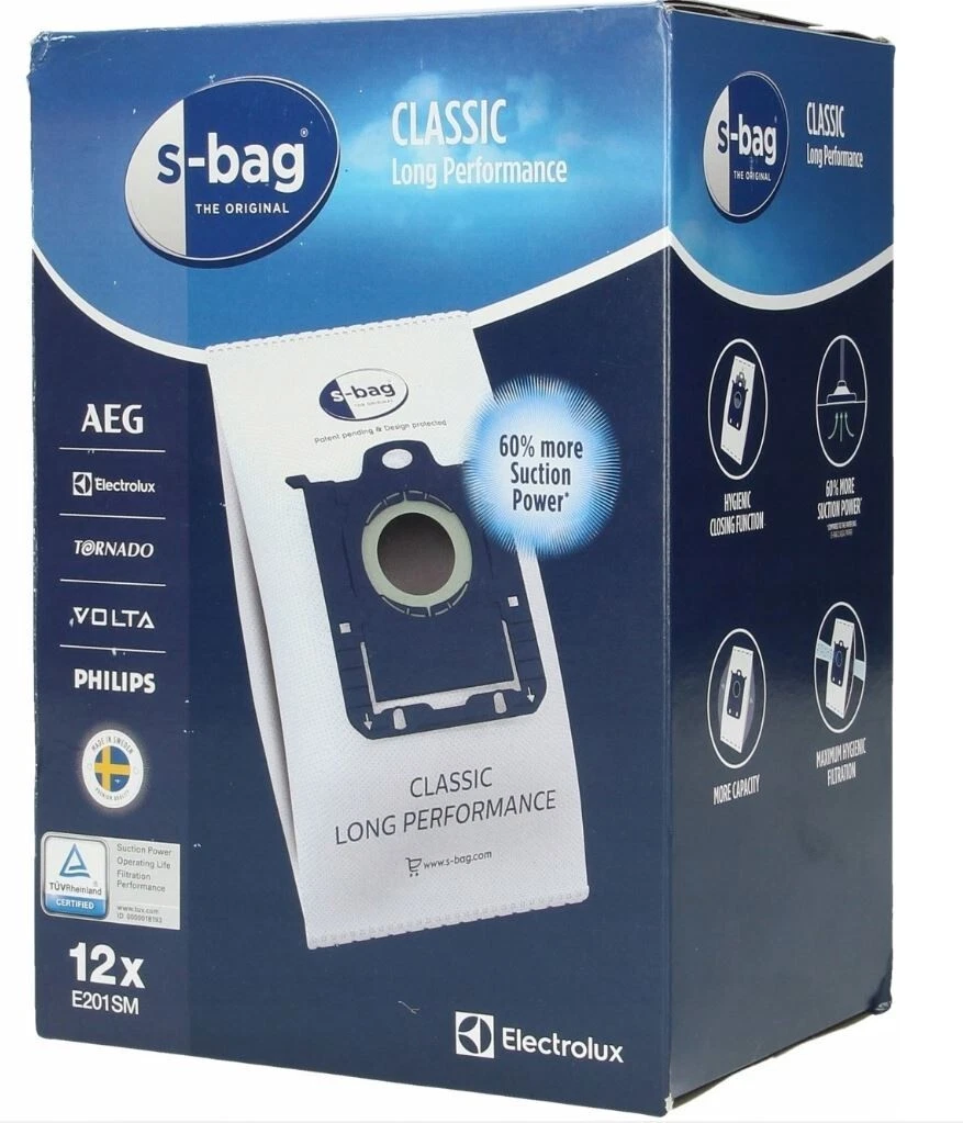 ELECTROLUX e201sm 12 Sacs d'aspirateur Mega Pack s-Bag Classic Long  Performance