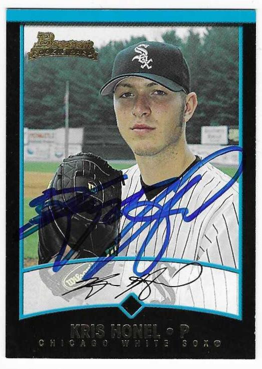 KRIS HONEL 2001 BOWMAN AUTOGRAPHED SIGNED # BDP92 CHICAGO WHITE