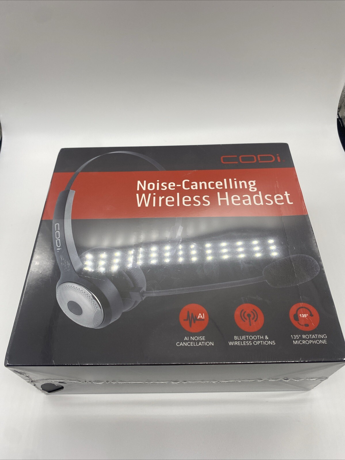 Codi A04616 Wireless Headset with Integrated AI Noise-Cancelling Microphone
