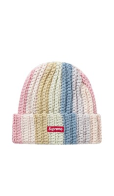 NEW SUPREME GRADIANT CROCHET STRIPE PINK MULTI COLOR BEANIE NEW SUPREME GRADIANT CROCHET STRIPE PINK MULTI COLOR BEANIE