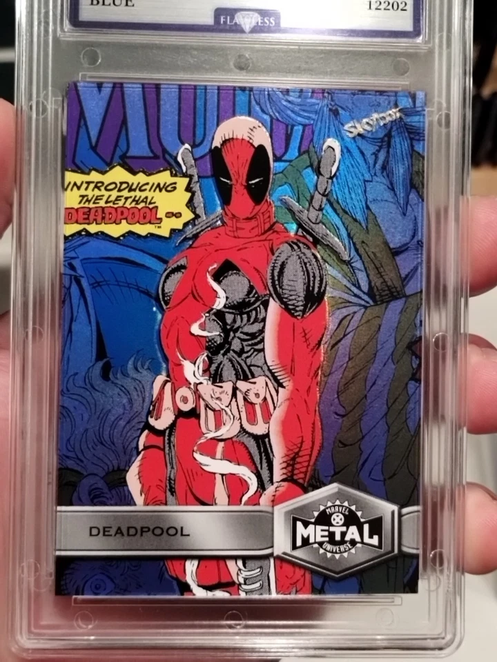 UD Marvel X-Men Metal Universe 2021 Deadpool variante azul #123 impecable 9 Foto 2 de 4