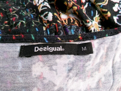 Top Débardeur Desigual En Beige, Brodé Doré - Taille M 36/38, Occasion Très Bon état