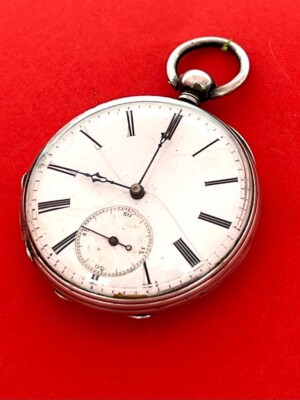 Schöne 1880 Silber Schlüssel Wind 45mm Taschenuhr Exc++++ gut funktioniert