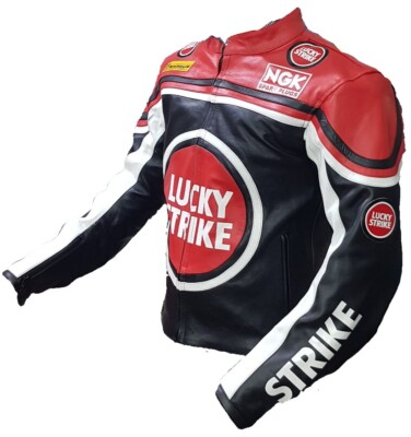 Lucky Strike Motorbike Original Cowhide Leather Jacket With Lucky Strike Motorbike Original Cowhide Leather Jacket With